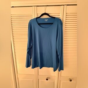 Lands' End Women's Blue Long Sleeve Tee/Rash-guard, UPF 50 sun protection, NWOT